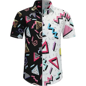 Camisas Casuales Retro Disco de los 80s y 90s para Hombre, con Cuello Alto, Logotipo Personalizado ODM, Estampadas y Transpirables - Product Image 1