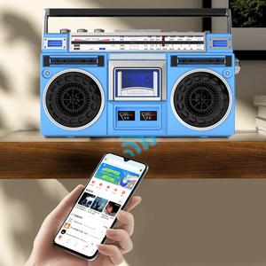 เครื่องเล่นเทปคาสเซ็ตแบบย้อนยุค, วิทยุ AM FM SW ช่องเสียบ USB TF บูมบ็อกซ์แบบชาร์จไฟได้ สำหรับตั้งแคมป์ ของขวัญ - Product Image 5