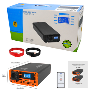 Convertisseur d'ondes sinusoïdales pures monophasé 12V/24V vers 110V/220VAC 1500W, efficacité 90%, prise US/EU, pour voiture, maison et solaire extérieur - Product Image 4