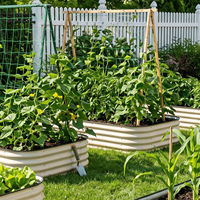 Bac à légumes surélevé galvanisé, jardinière extérieure en métal, kit de jardinière surélevée pour légumes et fleurs