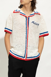 Benutzer definierte Sommer Baumwolle Logo Stricken Kurzarm Button Down Männer Plus Size Strickwaren Soft Knitted Top Häkel hemden - Product Image 2