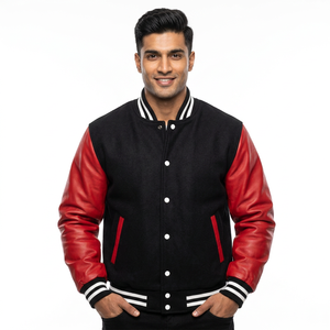 Vestes de baseball personnalisées pour hommes, style streetwear, avec logo sur le devant, vente en gros OEM - Product Image 1