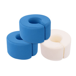Coussin de soutien pour les mains et les pieds en forme de U pour patients alités, tapis anti-escarres pour le retournement, bleu et blanc - Product Image 1