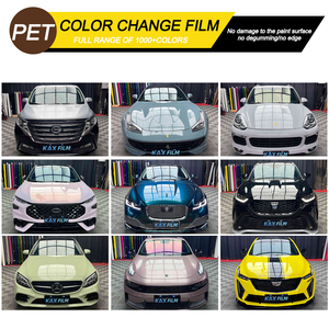 Pellicola Adesiva per <span class=keywords><strong>Auto</strong></span> PET Rosso Rosa Cristallo Lucido, Rivestimento Autoadesivo Colorato Senza Bolle d'Aria 1,52*17M, Vinile Satinato per Car Wrapping con Scheda Colori - Product Image 6