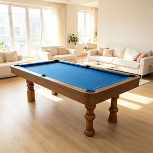 Table de billard et de salle à manger 2 en 1 de style vintage, en bois massif avec pieds tournés, table de jeu d'intérieur avec plateau amovible - Product Image 1