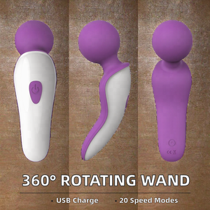 Bâton vibrant pour massage corporel <span class=keywords><strong>à</strong></span> modes multifréquences pour femmes adultes, rotation <span class=keywords><strong>à</strong></span> 360 degrés, baguette vibrante AV, rechargeable par USB, en silicone - Product Image 2