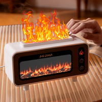 Mini humidificateur d'air LED à flamme 200ml original, silencieux, USB/électrique, diffuseur d'arôme de parfum pour voiture domestique, flamme 3D