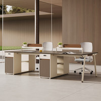 Ensemble de bureaux et chaises de bureau modulaires écologiques, design moderne et simple, stand de personnel pour espace ouvert, 2/4/6 places
