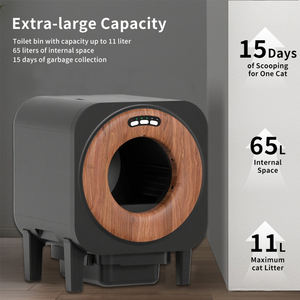 Atacado Inteligente Grão De Madeira Gato Litter Caixa Automática Auto Limpeza De Madeira Pet WC OEM Customizável Design Suporte - Product Image 6
