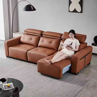 Sofá Cama Eléctrico Inteligente, Reclinable, Plegable, Extensible, Portátil, Moderno, con Control Remoto, Cómodo, de Cuero