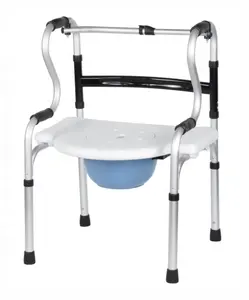 BQ804C Aluminum Folding 5 in 1 Bathroom Toilet <strong>Chair</strong> <strong>Mobility</strong> &amp; Aid Commode Walker with Seat - Product Image 1