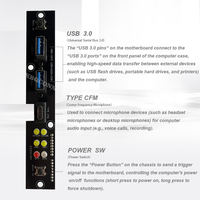 Caja de la computadora Cable montado en el Panel frontal USB 3,0 Conexión de la placa base USB Placa PCB Cable de extensión de audio