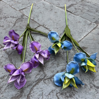 Bunga Anggrek Real Touch Artificial Flower PU Bunga Iris Buatan untuk Dekorasi Pernikahan dan Rumah Bunga Unik