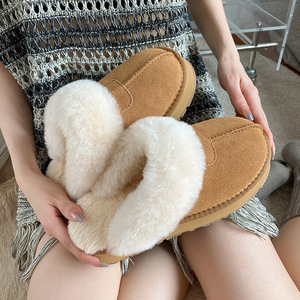 Stivali da neve da <span class=keywords><strong>donna</strong></span> invernali nuovi stivali da <span class=keywords><strong>donna</strong></span> in pelliccia color tinta unita con punta rivestita di pelliccia e lana rivestiti di pelliccia - Product Image 5