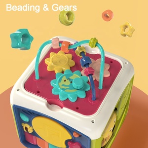 7 en 1 bébé musical six côtés activité cube jouet infantile forme cognition trieur perle labyrinthe piano main tambour apprentissage éducation jouet - Product Image 4