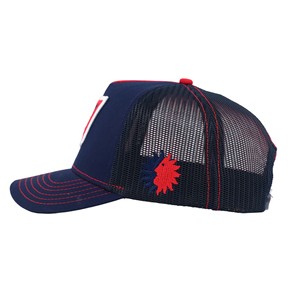 Casquette de camionneur personnalisée de haute qualité Tcap Chine avec logo brodé et patchs bicolores - Product Image 3