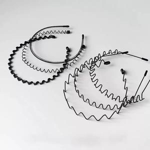 6 Diademas Deportivas Antideslizantes de Acero Inoxidable de Alta Calidad, Onduladas, Unisex, Negras, para Peinados Recogidos - Product Image 3