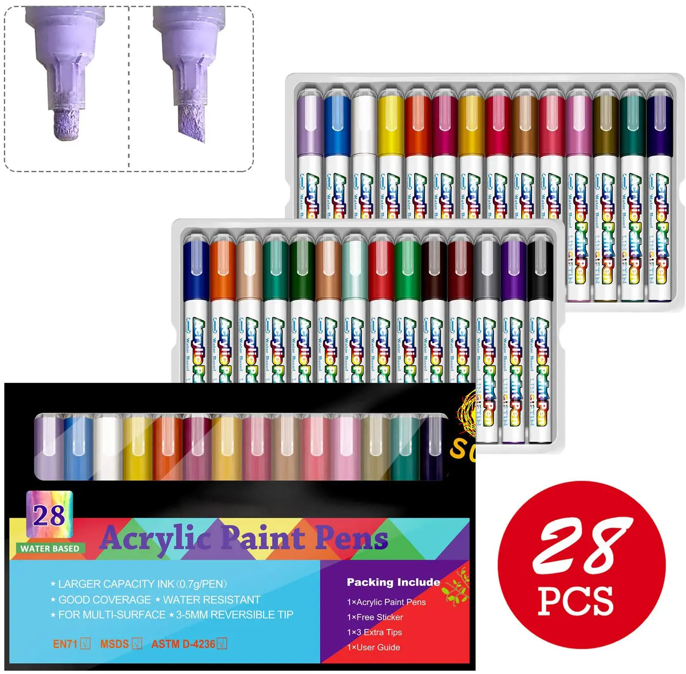 Перманентный блеск для краски, коробки с крышками, чистый клей, Подарочные цвета, набор акриловых маркеров для ручек