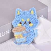 Cartoon wollen gebreide stof patch beer borduurwerk patch DIY haaraccessoire tas accessoire stof patch voor het patchen van kleding