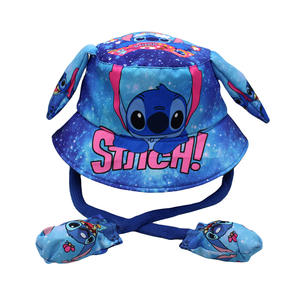 Bonitos dibujos animados de Pikachu Stitch, Mickey, Minnie, conejo, orejas móviles, <span class=keywords><strong>Airbag</strong></span>, sombreros de cubo, a prueba de sol, gorras de viaje de playa al aire libre para niños - Product Image 4