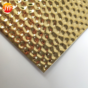 ZZ9913 Hotel Project Golden Embossed 0.5mm Thick <strong>Stainless</strong> <strong>Steel</strong> <strong>Sheet</strong> - Product Image 1