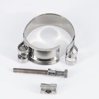 Collier de serrage réglable à bande large pour tuyaux, en acier inoxydable, à vis sans fin, pour tubes de carburant et d'eau