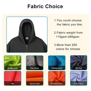 Sweat à capuche surdimensionné à double fermeture éclair, en coton 100% américain rétro, de haute qualité, 480g, crocheté, écologique - Product Image 3