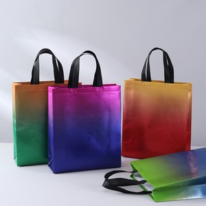 Xinsen Gradient Color Laser Coated Non Woven <b>Tote</b> <b>Bags</b> Customizable Printing General Packaging Shopping Gift <b>Bags</b> - Product Image 2