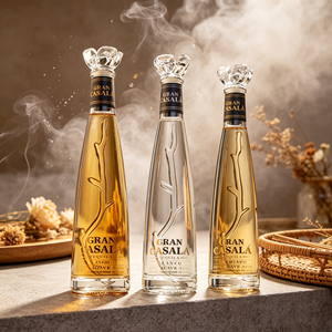 Botella <span class=keywords><strong>de</strong></span> <span class=keywords><strong>Tequila</strong></span> <span class=keywords><strong>de</strong></span> Vidrio Transparente Premium con Tapón <span class=keywords><strong>de</strong></span> Cristal y Diseño <span class=keywords><strong>de</strong></span> <span class=keywords><strong>Agave</strong></span> en Relieve para Envasado <span class=keywords><strong>de</strong></span> Licores - Product Image 2