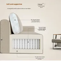 Canapé d'angle Youhan en tissu flanelle compressé sous vide, mousse haute élasticité, design moderne et simple, pour salon et chambre, petit modèle