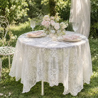 Nappe en dentelle jacquard élégante pour mariage, banquet, décoration de table de luxe, ornement de table à manger intérieure pour événements et fêtes