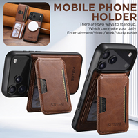 Coque de téléphone SUTENI pour iPhone 18 Pro Max avec chargement magnétique sans fil 2-en-1, support porte-cartes, en similicuir de luxe, compatible 17 16 Plus 15 14