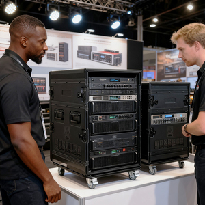 Vali <span class=keywords><strong>rack</strong></span> DJ 19 inch chống sốc, đúc nhựa PE tùy chỉnh OEM, dành cho amply âm thanh hình ảnh <span class=keywords><strong>2U</strong></span> 4U 6U 8U 12U 14U, vận chuyển hàng không - Product Image 4