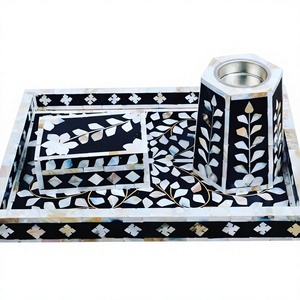 Elegante Juego de Accesorios para Fragancia Religiosa y Ambiente del Hogar, Quemador de Incienso Árabe Artesanal con Incrustaciones de Nácar - Product Image 1