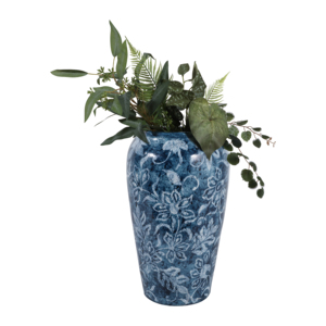 Vaso Alto in Terracotta con Design Floreale per Arredamento Soggiorno, Elemento Decorativo Moderno da Tavolo - Product Image 2