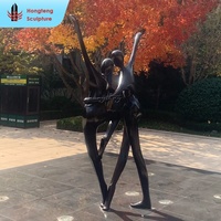 Escultura de Bronce de Tamaño Real de Pareja Bailando, Figura Romántica de Hombre y Mujer para Parque, Zoológico, Jardín, Arte Callejero y Paisajismo