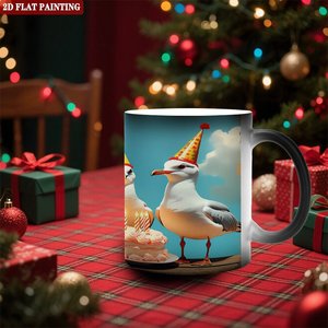 Heat Changing Mug 11oz Frosted Black <b>Ceramic</b> Sublimation Blank <b>Cup</b> For Business Souvenir - Product Image 2