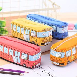 Estuche de Lápices de Tela con Diseño de Autobús de Dibujos Animados, Gran Capacidad, Bonito, Imprescindible para la Oficina y la Escuela de los Niños, Nuevo Regalo Creativo para el Aprendizaje - Product Image 1