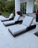 Conjunto de Sofá Cama para Exteriores - Estructura de Aluminio, Tela Impermeable, Diseño Moderno para Uso en Hoteles y Parques