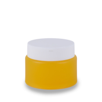 100g pots cosmétiques en plastique Orange Double paroi PP matériel soins de la peau recyclable utiliser des pots en plastique pour l'emballage cosmétique