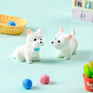 ตุ๊กตาสุนัขเวสต์เทอร์เรียร์น่ารักแบบขายส่ง ของตกแต่งบ้านตุ๊กตาขนาดจิ๋ว รูปสัตว์เลี้ยงสีขาว สำหรับตกแต่งบ้านตุ๊กตา DIY - Product Image 2