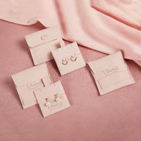 Sacs à bijoux personnalisés avec logo, pochettes en microfibre à bouton-pression, petits sacs à boucles d'oreilles, sacs cadeaux avec insert en tissu/carte