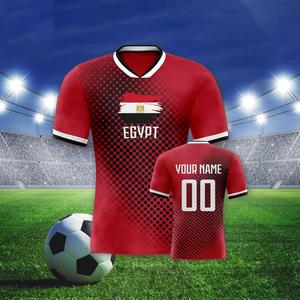 Egypte Custom Voetbalshirt met Gepersonaliseerde Naam Nummer Trainingsvoetbalshirts voor Heren Dames Jeugd Fans Cadeaus S-4XL - Product Image 6