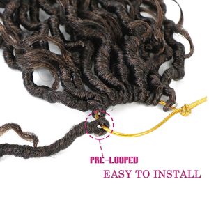 8 confezioni dea capelli all'uncinetto finti con onda d'acqua stile Boho capelli di fiume con estremità ricci per le donne Black dea Locs - Product Image 6