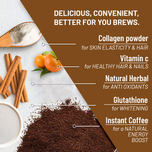 Kollagen-Kaffeepulver mit Glutathion, Vitamin C und Biotin für Hautaufhellung, Haar- und Nagelgesundheit, Schönheits-Kaffee-Nahrungsergänzungsmittel 120g - Product Image 2