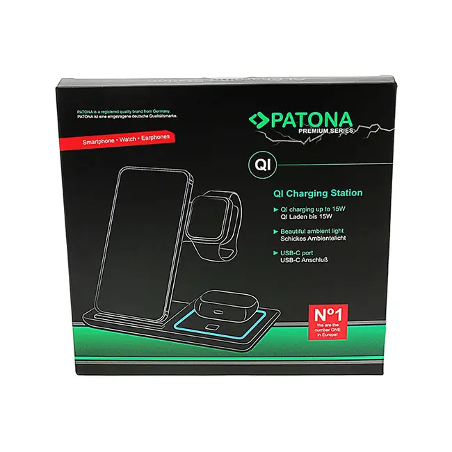 High Quality PATONA 3in1 QI Wireless Charger for Smartphone iPhone Watch and AirPods From China