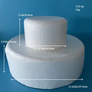 2 buah kue Styrofoam bulat Dummies Mini kue Dummy untuk jendela tampilan Dummy pernikahan latihan Dekorasi Fondant - Product Image 5