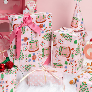 Christmas Candy <b>Pattern</b> Gift Wrapping <b>Paper</b> Double-Sided Roll Eco-Friendly Specialty <b>Paper</b> for Packaging and Crafting - Product Image 2
