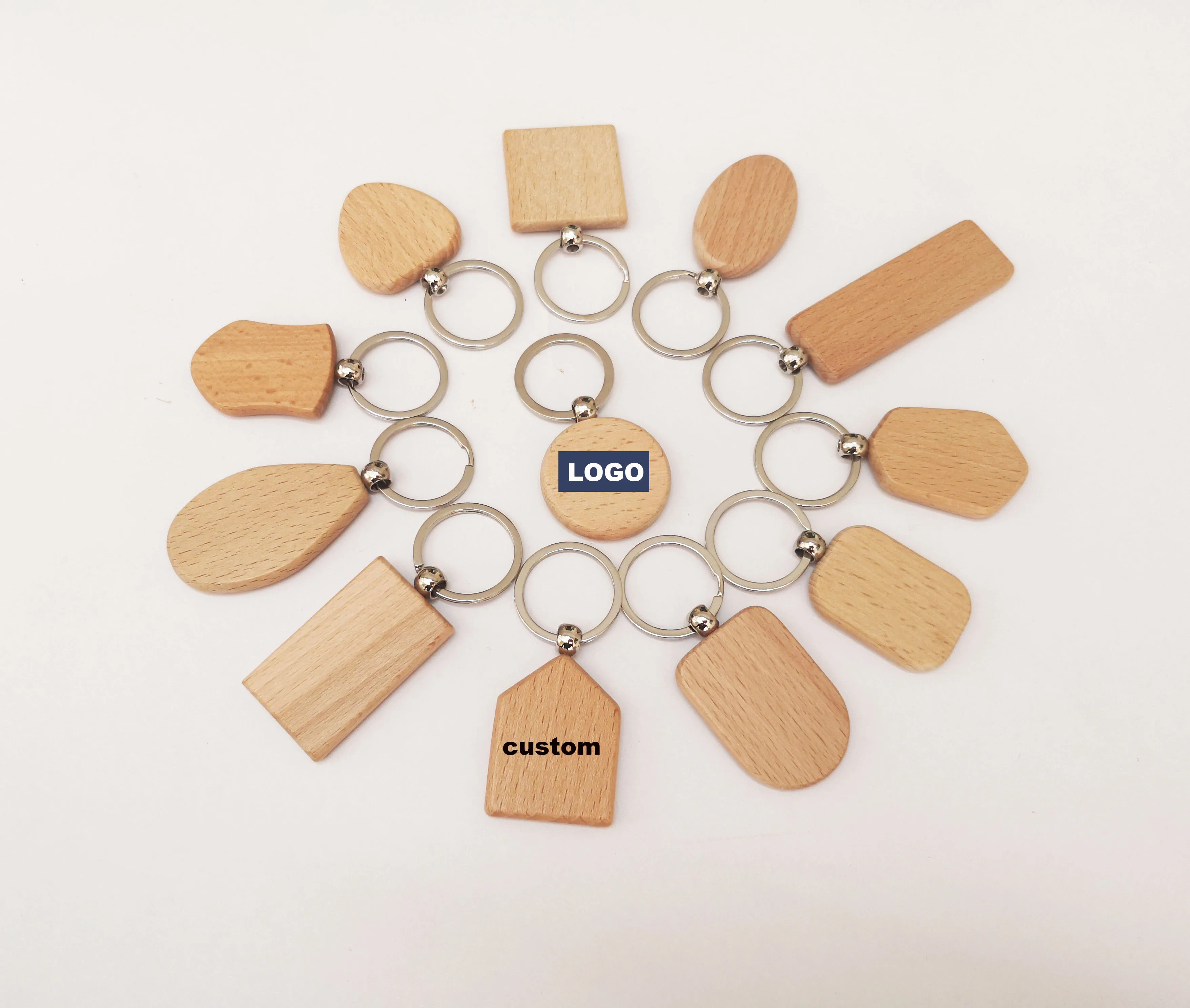 Нет минимального заказа, брелок для ключей из Букового дерева «сделай сам», лазерный/печатный логотип на заказ, брелок с геометрической резьбой по дереву
