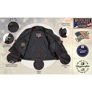 2025 cuir USA MADE veste de moto en cuir ventilé de qualité supérieure pour hommes noir MLJKM5008 - Product Image 4